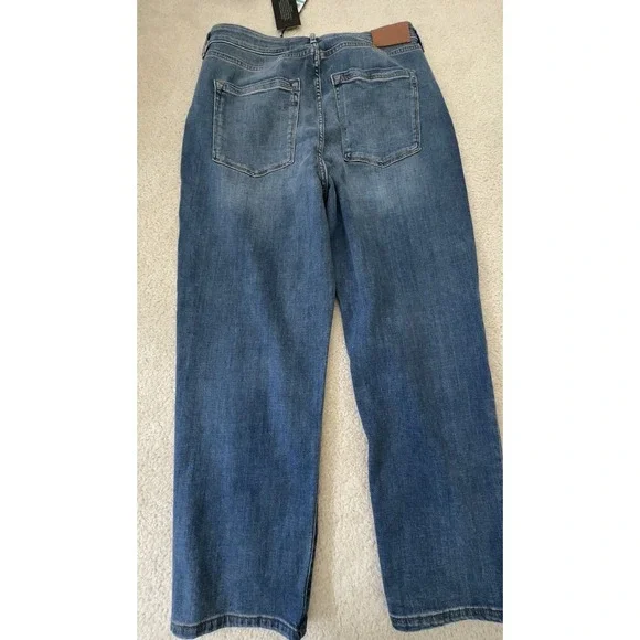 KARL LAGERFELD PARIS High Rise Embellished Skinny Jeans Coastal Blue Wash 16 New